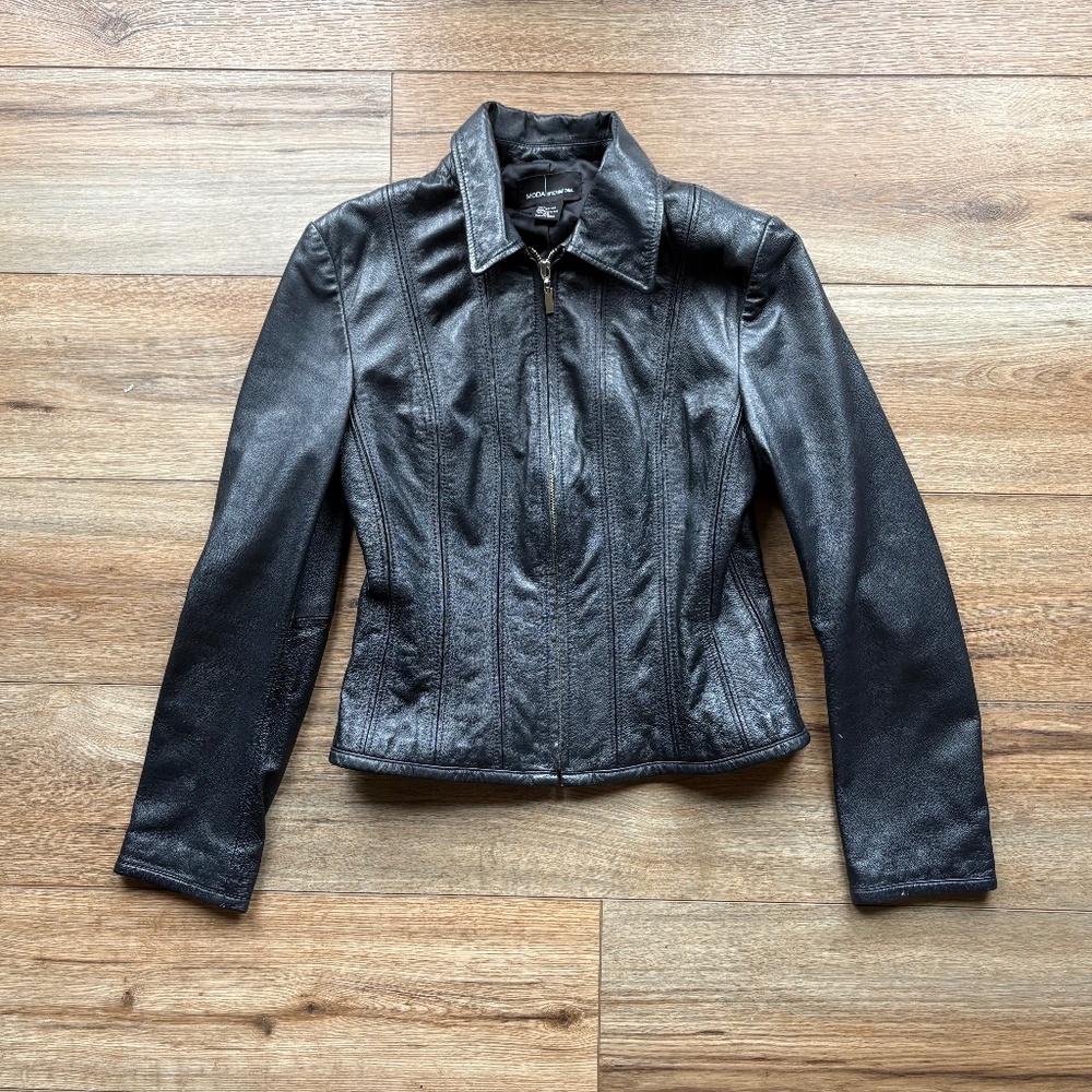 Vintage Y2K Victoria’s Secret MODA International Women’s Leather Jacket Size XS